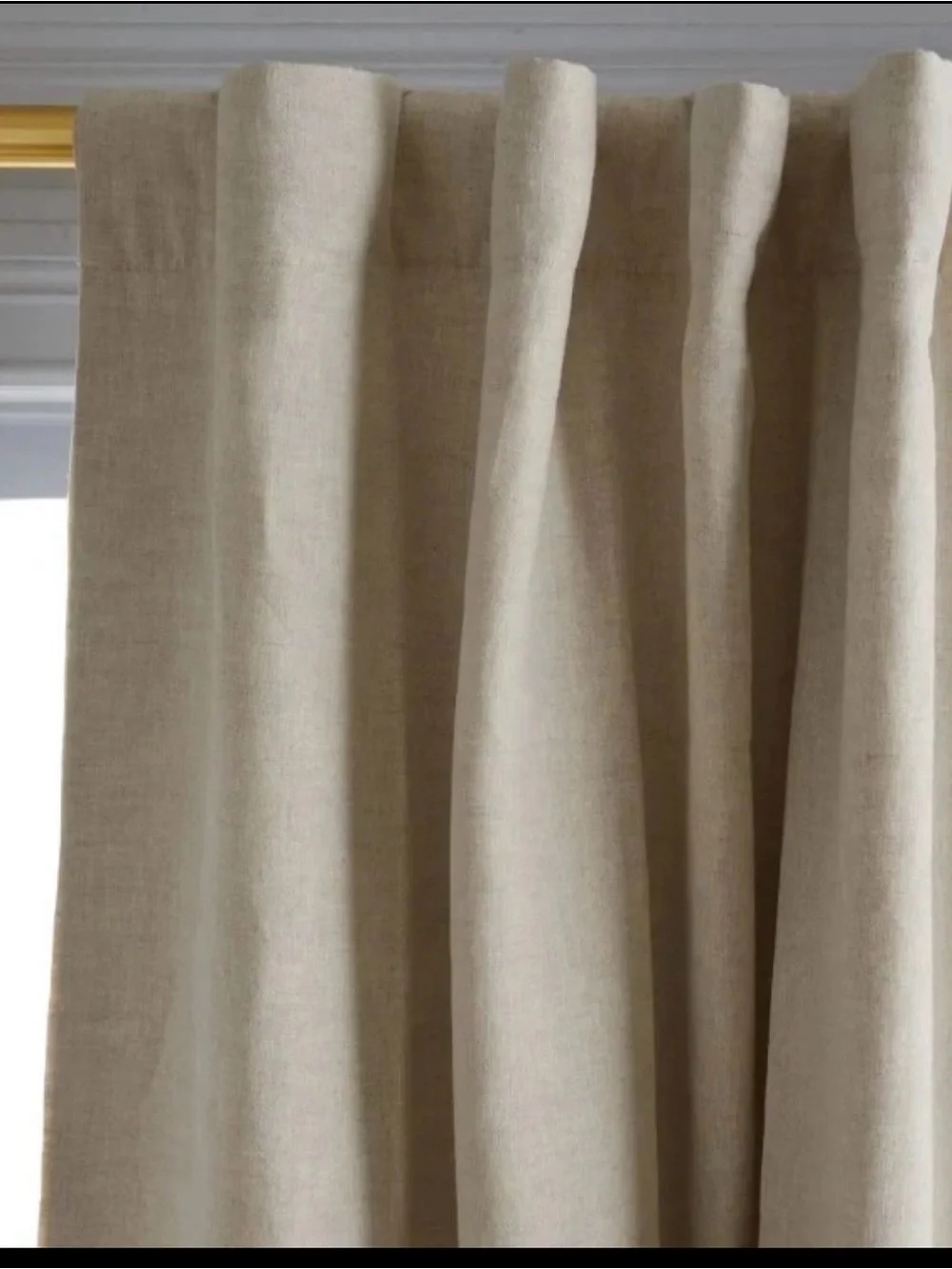 Quince Set of 2 European Linen True Blackout Curtains Flax 48x108 Panels